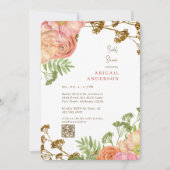 Invitation Colorful Floral Rounded Bridal Shower  (Devant)