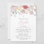 Invitation Colorful Flowers, Wildflowers, Boho, Baptism (Devant)