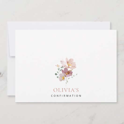 Invitation Colorful Flowers, Wildflowers, Boho, Confirmation (Dos)