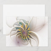 Invitation Colorful fractal ornament. Flower art (Devant / Derrière)