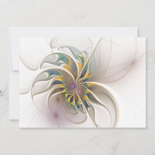Invitation Colorful fractal ornament. Flower art