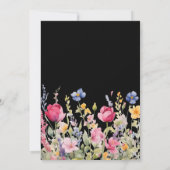 Invitation Colorful Garden Boho Wildflower On Black (Dos)