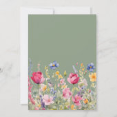 Invitation Colorful Garden Boho Wildflower On Green (Dos)