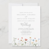 Invitation Colorful Garden wildflower Front & Back Wedding (Devant)