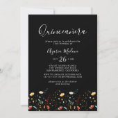 Invitation Colorful Garden Wildflower Quinceañera (Devant)