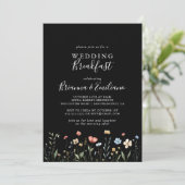 Invitation Colorful Garden wildflower Wedding Breakfast (Debout devant)