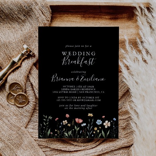 Invitation Colorful Garden wildflower Wedding Breakfast