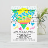Invitation Colorful Geometry 1980s Quatre-vingts Anniversaire (Debout devant)