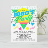 Invitation Colorful Geometry des années 1980 Retro 80s Annive (Debout devant)