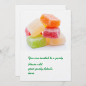 Invitation Colorful gummy square sweets (Devant / Derrière)