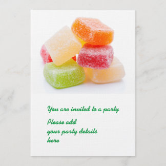 Invitation Colorful gummy square sweets