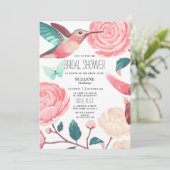 Invitation Colorful Hummingbird Floral Spring Bridal Shower (Debout devant)