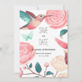 Invitation Colorful Hummingbird Floral Spring Save the Date (Devant)