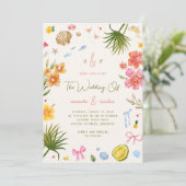 Invitation Colorful Island Whimsical Beach Tropical Wedding (Debout devant)