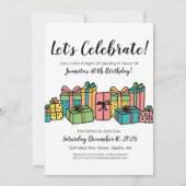 Invitation Colorful Joyeux 40ème anniversaire fête (Devant)