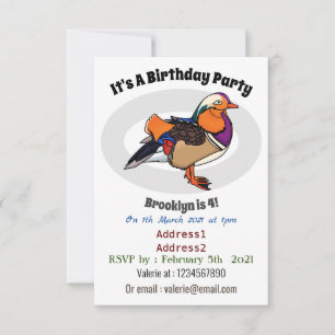 Invitation Colorful mandarin duck