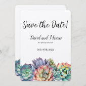 Invitation Colorful Mariage Succulent (Devant / Derrière)