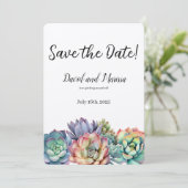 Invitation Colorful Mariage Succulent (Debout devant)