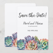 Invitation Colorful Mariage Succulent (Devant / Derrière)