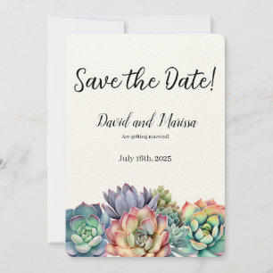 Invitation Colorful Mariage Succulent