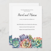 Invitation Colorful Mariage Succulent (Devant / Derrière)