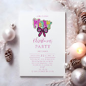 Invitation Colorful Merry Bow Christmas