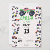 Invitation Colorful Monster Trucks Racing Anniversaire de enf (Devant)