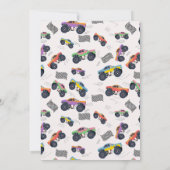 Invitation Colorful Monster Trucks Racing Anniversaire de enf (Dos)