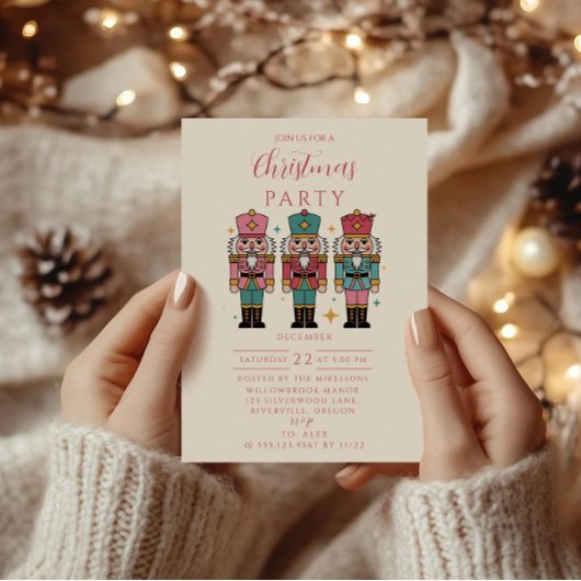 Invitation Colorful Nutcracker Christmas