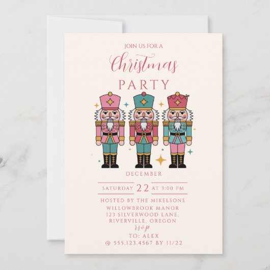 Invitation Colorful Nutcracker Christmas (Devant)