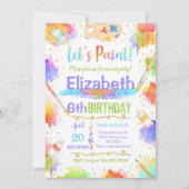 Invitation Colorful Paint Art Anniversaire fête (Devant)