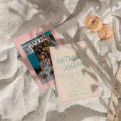 Invitation Colorful Pastel Hand Written Spring Photo Wedding