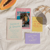 Invitation Colorful Pastel Hand Written Spring Photo Wedding