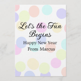Invitation Colorful polka dots let's the fun begins new year