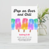 Invitation Colorful Popsicle Summer 5th Birthday (Debout devant)