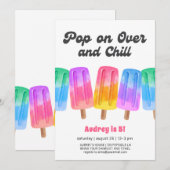 Invitation Colorful Popsicle Summer 5th Birthday (Devant / Derrière)