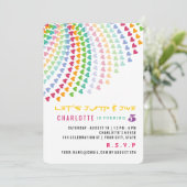 Invitation Colorful Rainbow Hearts Fun Anniversaire de enfant (Debout devant)