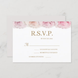 Invitation Colorful Real Rose Élégant mariage floral RSVP
