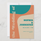 Invitation Colorful retro bold typography wedding (Devant)