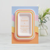Invitation Colorful Retro Gummy Candy 3D Frame Wedding (Debout devant)