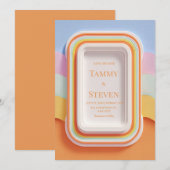 Invitation Colorful Retro Gummy Candy 3D Frame Wedding (Devant / Derrière)