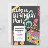 Invitation Colorful retro music notes  (Devant)
