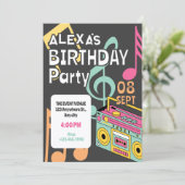 Invitation Colorful retro music notes  (Debout devant)