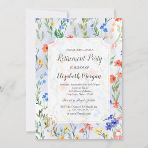 Invitation Colorful Spring Fleur sauvage Meadow Retirement