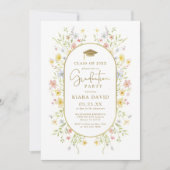 Invitation Colorful Spring Wildflower Garden Graduation Party (Devant)