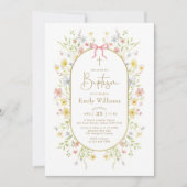 Invitation Colorful Spring Wildflower Meadow Baptism (Devant)