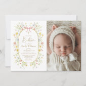 Invitation Colorful Spring Wildflower Meadow Baptism Photo (Devant)