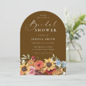 Invitation Colorful Summer Floral Modern Arch Bridal Shower (Debout devant)