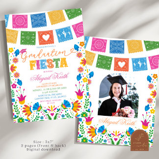 Invitation Colorful Talavera Mexican Graduation Fiesta