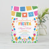 Invitation Colorful Talavera Mexican Graduation Fiesta (Debout devant)